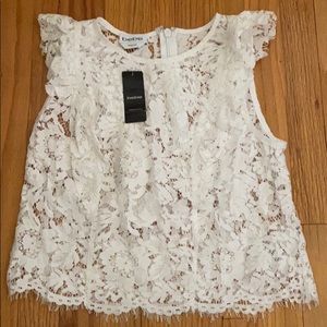 Sleeveless Ruffle sleeve Lace Top
